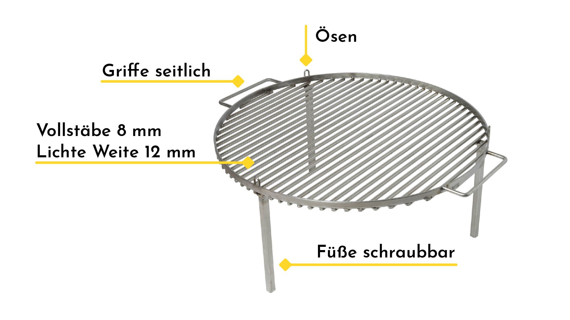 Kalomo Grillrost Aus Edelstahl – Silber, Robust, Für Grills Und BBQ